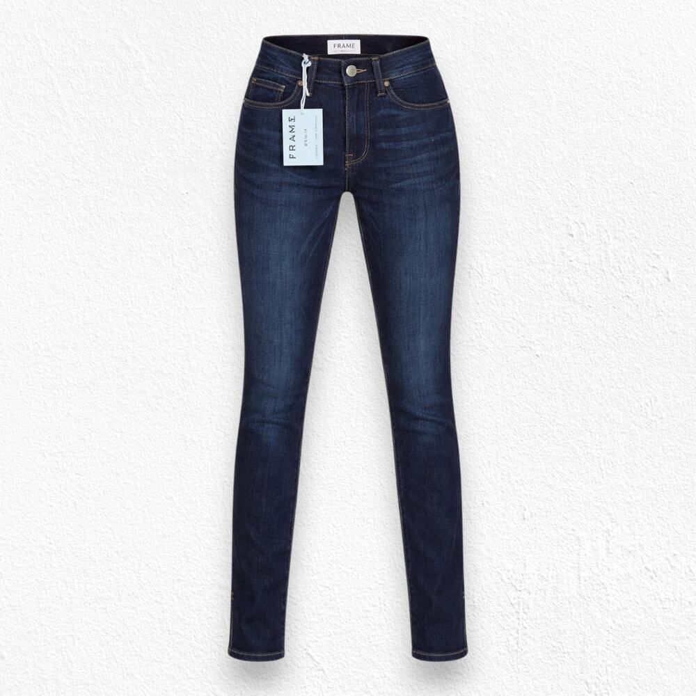 FRAME Dark Wash High Waisted Ankle Stretch Le High Skinny Jeans Size 24 $215 NWT